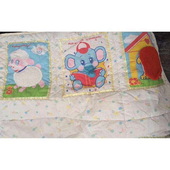 VINTAGE Jolly Toys Sensory Activity Mat 1970s Baby Quilt Tummy Time Playmat - Picture 2 of 6